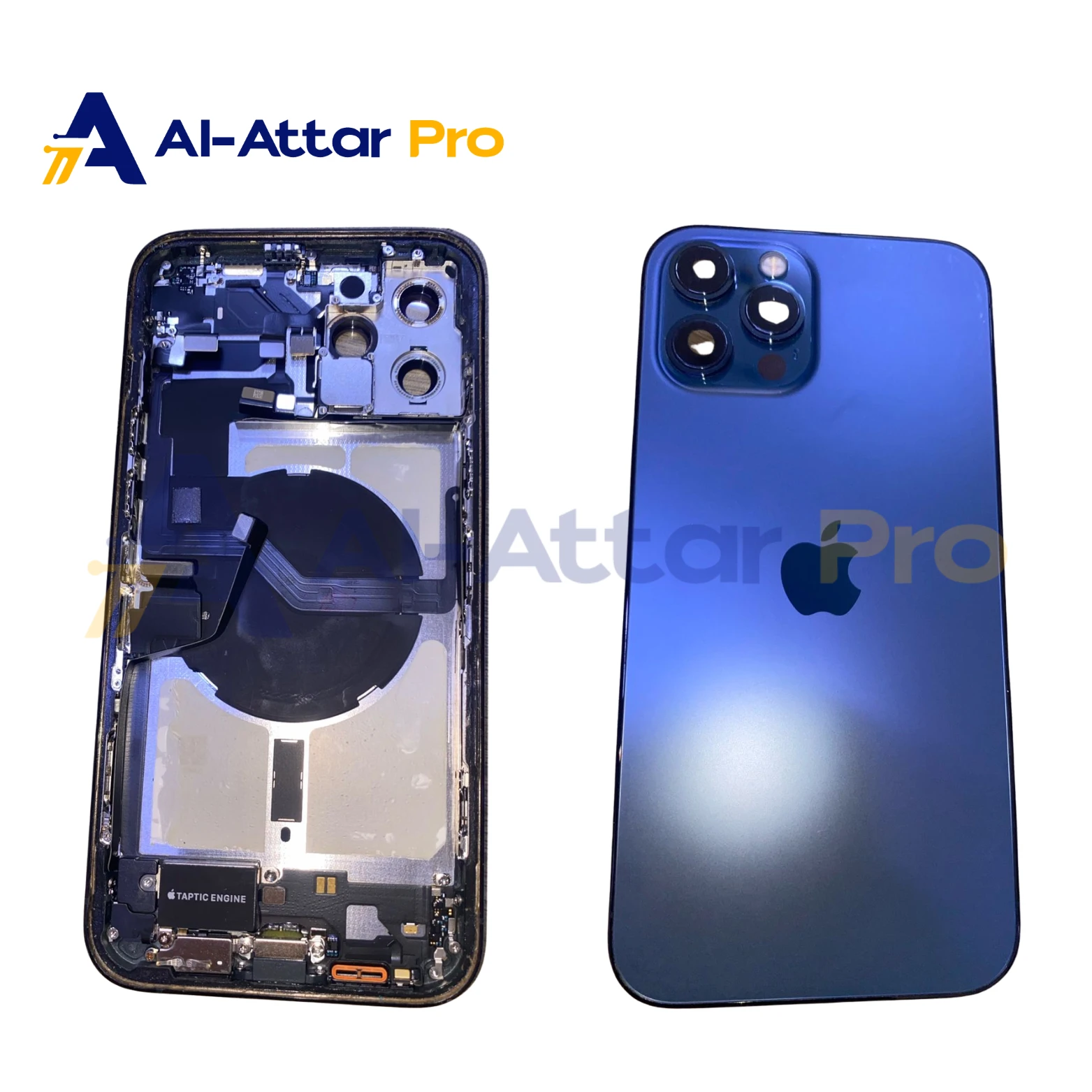 ( هاوسينج خلع ازرق كامل بالفلاتات   ) متوافقة مع - IPhone 12 Pro max