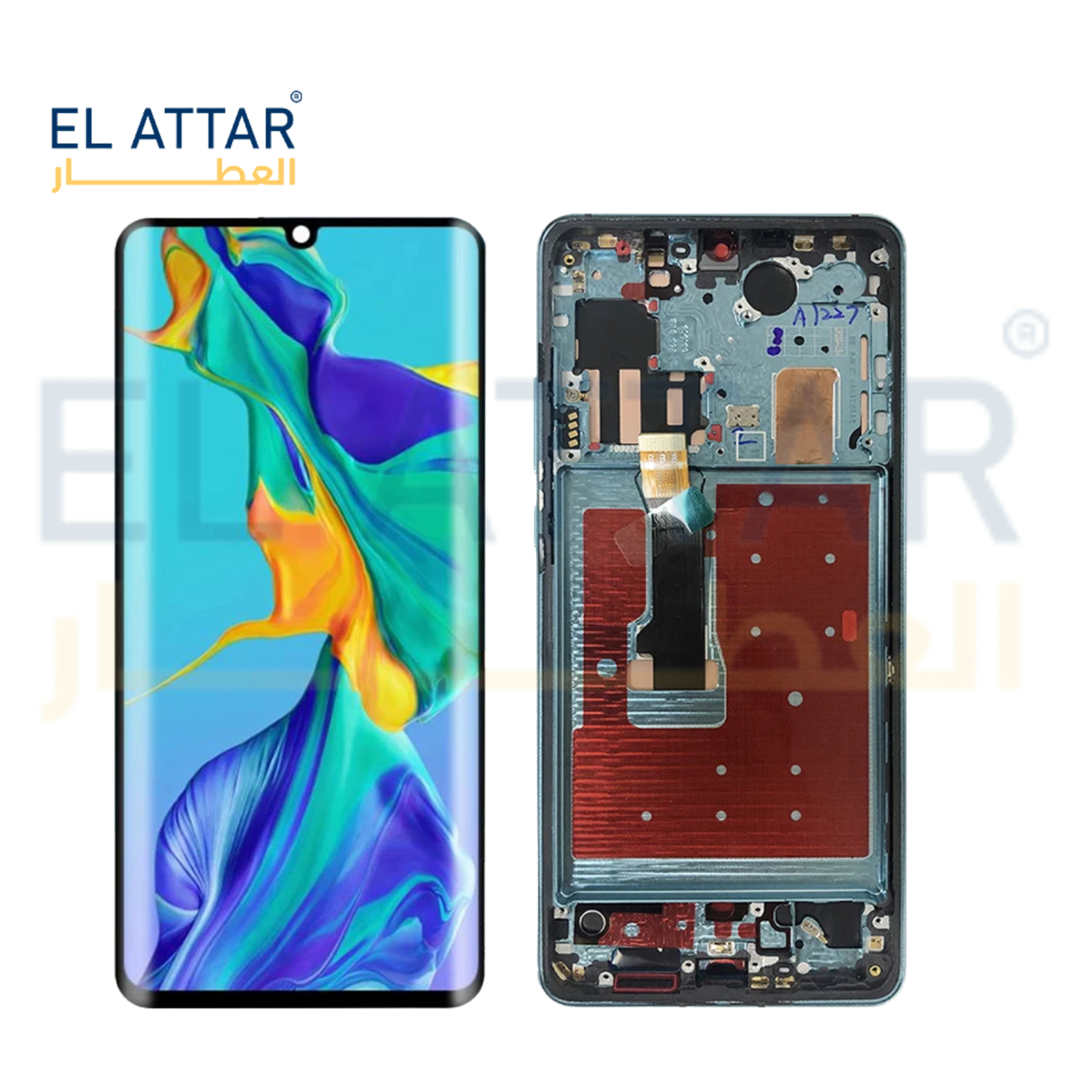 (  نص تصنيع مطابق للمواصفات الاصلية بالفريم  ) متوافقة مع - HUAWEI P30 Pro ( VOG
