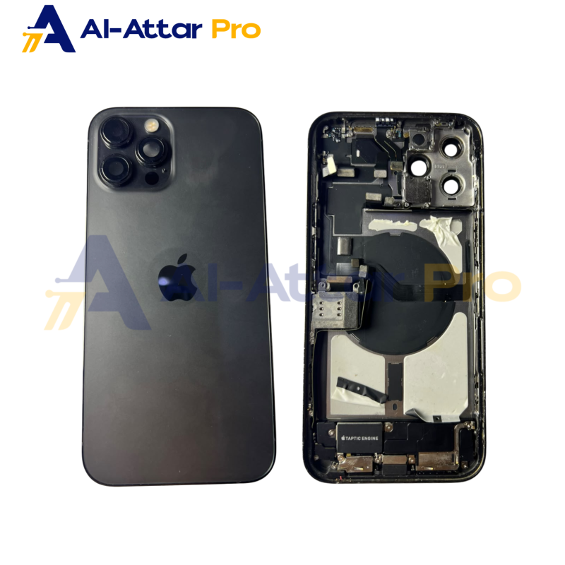 ( هاوسينج خلع اسود كامل بالفلاتات   ) متوافقة مع - IPhone 12 Pro max