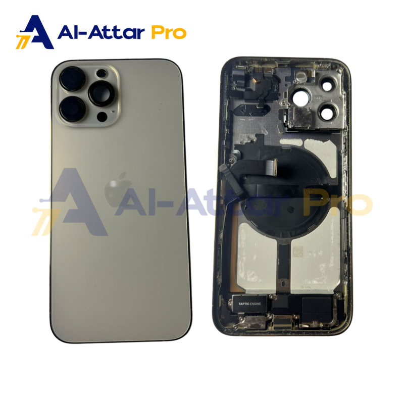 ( هاوسينج خلع جولد كامل بالفلاتات   ) متوافقة مع - IPhone 13 Pro max