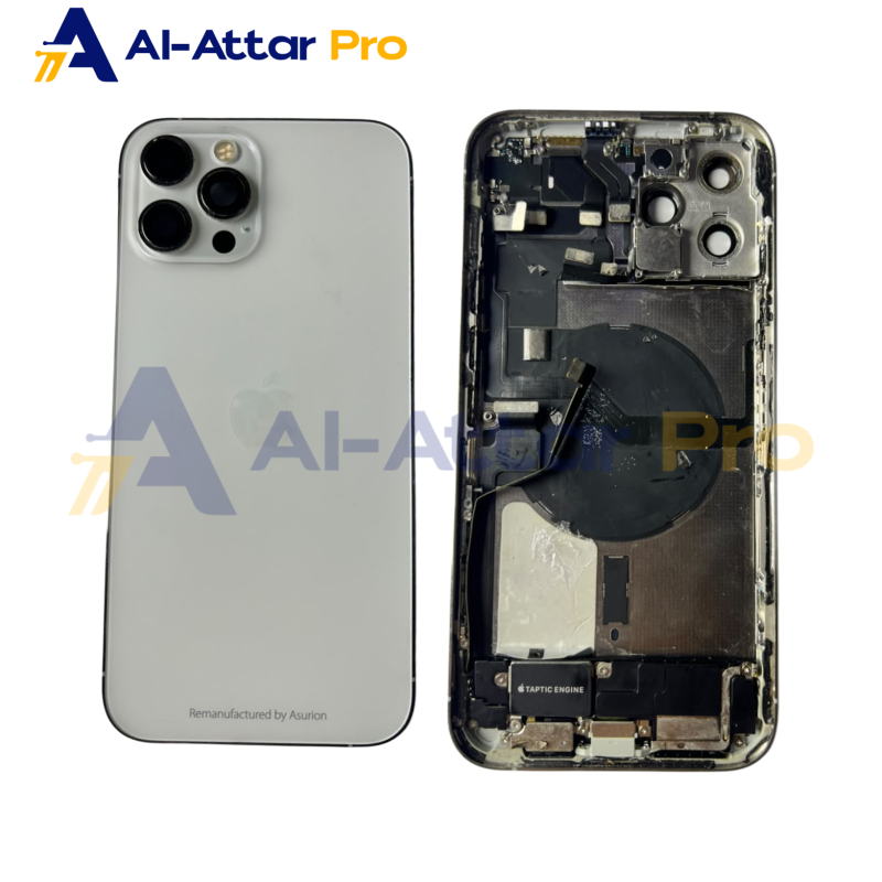 ( هاوسينج خلع ابيض كامل بالفلاتات   ) متوافقة مع - IPhone 12 Pro max